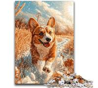 Adult Jigsaws 1000 Piece Happy Corgi for And from 14 Years And over Play Toys Because It Is Ideal As A Gift for The Whole Family 50x75cm