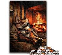 Adult Jigsaws 1000 Piece Happy Corgi Help The Brain Exercise Addictive Toys to Cultivate Patience Suitable for Couples 38x26cm