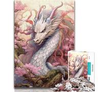 Adult Jigsaws 1000 Piece Japanese Dragon Cherry 1000 Pieces for Adults,Quiz Game Wall Decoration Unique Birthday And Xmas Gifts (size 38x26cm)