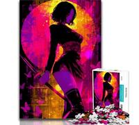 Adult Jigsaws 1000 Piece Japanese Female Ninja Warrior,Help The Brain Exercise Addictive Toys to Cultivate Patience Perfect Decoration 38x26cm