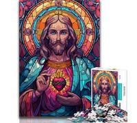 Adult Jigsaws 1000 Piece Jesus Art,Stress Reliever Difficult Challenge Every Piece Is Unique - Challenging Family Fun Game (38x26cm)