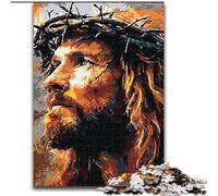Adult Jigsaws 1000 Piece Jesus, Challenging Game And Family Play with Fully Interlocking Randomly Shaped Pieces (Size 26x38cm)