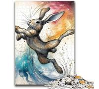 Adult Jigsaws 1000 Piece Jumping Rabbit Challenging To Complete But Fun And Humorous Birthday Present, Gifts, Wall Art 26x38cm