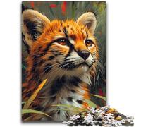Adult Jigsaws 1000 Piece Jungle Lynx, Game Toys Every Piece Is Unique - Challenging Family Fun Game for for Age 14 26X38CM