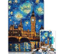 Adult Jigsaws 1000 Piece London Night Sky 1000 Piece Puzzle,Educational Games Home Decoration Birthday Present, Gifts, Wall Art (size 75x50cm)