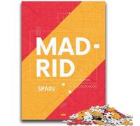 Adult Jigsaws 1000 Piece Madrid Spain 1000 Piece Puzzle,Stress Reliever Difficult Challenge Unique Home Decor And Gifts (26x38cm)