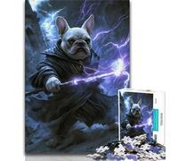 Adult Jigsaws 1000 Piece Magic French Bulldog 1000 Piece Puzzle,Stress Reliever Difficult Challenge Unique Home Decor And Gifts 75x50cm