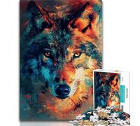 Adult Jigsaws 1000 Piece Majestic Wolf Teenager Puzzles,Challenging Game Toys Wall Decoration Unique Birthday And Xmas Gifts 26x38cm