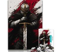 Adult Jigsaws 1000 Piece Medieval Knights Teenager Puzzles,Challenging Game Toys Wall Decoration Unique Birthday And Xmas Gifts 26x38cm