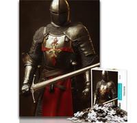 Adult Jigsaws 1000 Piece Mighty Medieval Knight 1000 Piece Puzzle,Stress Reliever Difficult Challenge Unique Home Decor And Gifts 38x26cm