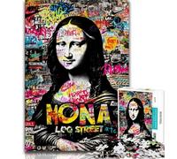 Adult Jigsaws 1000 Piece Mona Lisa Graffiti 1000 Piece Puzzle,Educational Games Home Decoration Birthday Present, Gifts, Wall Art (size 38x26cm)
