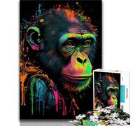 Adult Jigsaws 1000 Piece Monkey Animal Pop Art 1000 Pieces for Adults,Quiz Game Wall Decoration Unique Birthday And Xmas Gifts (size 38x26cm)