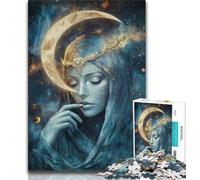 Adult Jigsaws 1000 Piece Moon Goddess,Stress Reliever Difficult Challenge Every Piece Is Unique - Challenging Family Fun Game (75x50cm)