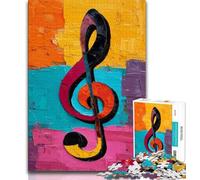 Adult Jigsaws 1000 Piece Musical Symbols Teenager Jigsaw,Staycation Kill Time with Fully Interlocking Randomly Shaped Pieces (size 75x50cm)