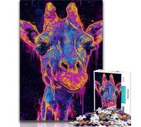 Adult Jigsaws 1000 Piece Mysterious Giraffe Teenager Jigsaw,Staycation Kill Time with Fully Interlocking Randomly Shaped Pieces (size 75x50cm)