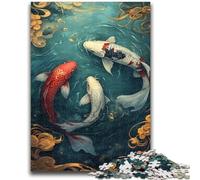 Adult Jigsaws 1000 Piece Mysterious Koi, Game Toys Every Piece Is Unique - Challenging Family Fun Game for for Age 14 50X75CM