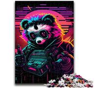 Adult Jigsaws 1000 Piece Neon Panda Help The Brain Exercise Addictive Toys to Cultivate Patience Suitable for Couples 38x26cm