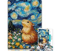 Adult Jigsaws 1000 Piece Night Sky Capibara 1000 Pieces for Adults,Vibrant And Unique Design Relaxing & Challenging Puzzle Experience (size 38x26cm)