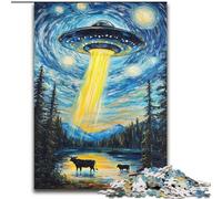 Adult Jigsaws 1000 Piece Night Sky UFO, Educational Games Home Decoration Is Ideal As A Gift for The Whole Family (Size 50x75cm)
