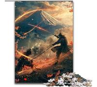 Adult Jigsaws 1000 Piece Ninja at The Foot of Mount Fuji, Challenging Game And Family Play with Fully Interlocking Randomly Shaped Pieces (Size 50x75cm)
