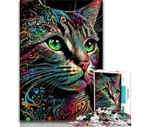 Adult Jigsaws 1000 Piece Portrait of Beautiful Cat 1000 Pieces for Teenagers,Educational Toy Funny Family Games Unique Home Decor (size 75x50cm)