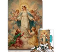 Adult Jigsaws 1000 Piece Portrait of Mary The Mother 1000 Pieces for Adults,Quiz Game Wall Decoration Unique Birthday And Xmas Gifts (size 75x50cm)