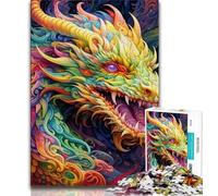 Adult Jigsaws 1000 Piece Psychedelic Art Dragon 1000 Pieces for Adults,Quiz Game Wall Decoration Unique Birthday And Xmas Gifts (size 38x26cm)