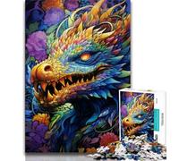 Adult Jigsaws 1000 Piece Psychedelic Art Dragon,Help The Brain Exercise Addictive Toys to Cultivate Patience Perfect Decoration 38x26cm