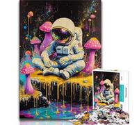 Adult Jigsaws 1000 Piece Psychedelic Astronaut 1000 Piece Puzzle,Educational Games Home Decoration Birthday Present, Gifts, Wall Art (size 75x50cm)