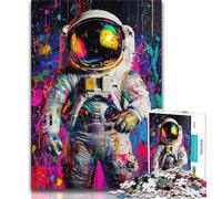 Adult Jigsaws 1000 Piece Psychedelic Astronaut 1000 Pieces for Adults,Vibrant And Unique Design Relaxing & Challenging Puzzle Experience (size 75x50cm)