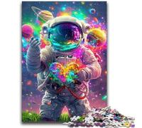 Adult Jigsaws 1000 Piece Psychedelic Astronaut Teenager Puzzles,Challenging Game Toys Wall Decoration Unique Birthday And Xmas Gifts (38x26cm)