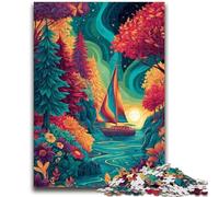 Adult Jigsaws 1000 Piece Psychedelic Boat for And from 14 Years And over Play Toys Because It Is Ideal As A Gift for The Whole Family 26x38cm