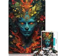 Adult Jigsaws 1000 Piece Psychedelic God Teenager Jigsaw,Staycation Kill Time with Fully Interlocking Randomly Shaped Pieces (size 75x50cm)