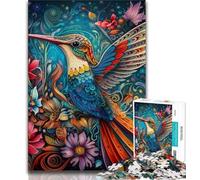 Adult Jigsaws 1000 Piece Psychedelic Hummingbird Teenager Jigsaw,Staycation Kill Time with Fully Interlocking Randomly Shaped Pieces (size 38x26cm)