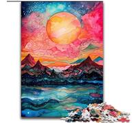 Adult Jigsaws 1000 Piece Psychedelic Landscape, Challenging Game And Family Play with Fully Interlocking Randomly Shaped Pieces (Size 50x75cm)
