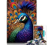 Adult Jigsaws 1000 Piece Psychedelic Peacock,Help The Brain Exercise Addictive Toys to Cultivate Patience Perfect Decoration 75x50cm
