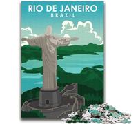 Adult Jigsaws 1000 Piece Rio De Janeiro Travel Art Help The Brain Exercise Addictive Toys to Cultivate Patience Suitable for Couples (size 38x52cm)