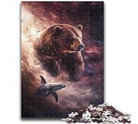 Adult Jigsaws 1000 Piece Rose Brown Bear Help The Brain Exercise Addictive Toys to Cultivate Patience Suitable for Couples 50x75cm