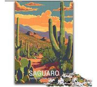 Adult Jigsaws 1000 Piece Saguaro National Park Sunset Challenging To Complete But Fun And Humorous Unique Home Decor And Gifts (38x52cm) 1000pcs