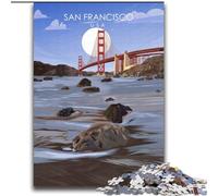 Adult Jigsaws 1000 Piece San Francisco Travel Print Educational Toys Unique Home Decor And Gifts for And Age 14 Years Up (38x52cm) 1000pcs