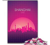 Adult Jigsaws 1000 Piece Shanghai China Challenging To Complete But Fun And Humorous with Matching Poster And Trivia Sheet (50x75cm) 1000pcs