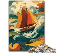 Adult Jigsaws 1000 Piece Ship Sailing on The Sea Challenging To Complete But Fun And Humorous Birthday Present, Gifts, Wall Art 26x38cm