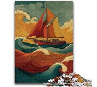 Adult Jigsaws 1000 Piece Ship Sailing on The Sea Challenging To Complete But Fun And Humorous Birthday Present, Gifts, Wall Art 50x75cm
