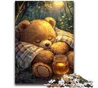 Adult Jigsaws 1000 Piece Sleeping Teddy Bear Teenager Puzzles,Challenging Game Toys Wall Decoration Unique Birthday And Xmas Gifts (38x26cm)
