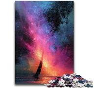 Adult Jigsaws 1000 Piece Small Boat in The Galaxy Teenager Puzzles,Challenging Game Toys Wall Decoration Unique Birthday And Xmas Gifts (50x75cm)