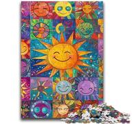 Adult Jigsaws 1000 Piece Smiling Sun Collage Challenging Game And Family Play Wall Decoration Unique Birthday And Xmas Gifts 26x38cm