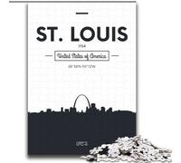 Adult Jigsaws 1000 Piece St Louis Challenging To Complete But Fun And Humorous with Matching Poster And Trivia Sheet (38x52cm) 1000pcs