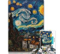 Adult Jigsaws 1000 Piece Starry Sky Street 1000 Pieces for Adults,Vibrant And Unique Design Relaxing & Challenging Puzzle Experience (size 75x50cm)
