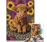 Adult Jigsaws 1000 Piece Sunflower Yak Baby 1000 Piece Puzzle,Educational Games Home Decoration Birthday Present, Gifts, Wall Art (size 75x50cm)