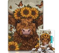 Adult Jigsaws 1000 Piece Sunflower Yak Baby Teenager Puzzles,Challenging Game Toys Wall Decoration Unique Birthday And Xmas Gifts 26x38cm